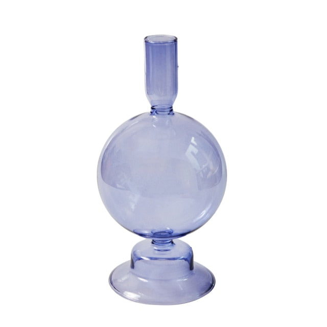 Lilac Glass Candle Holders-Letifly Lights and Decor