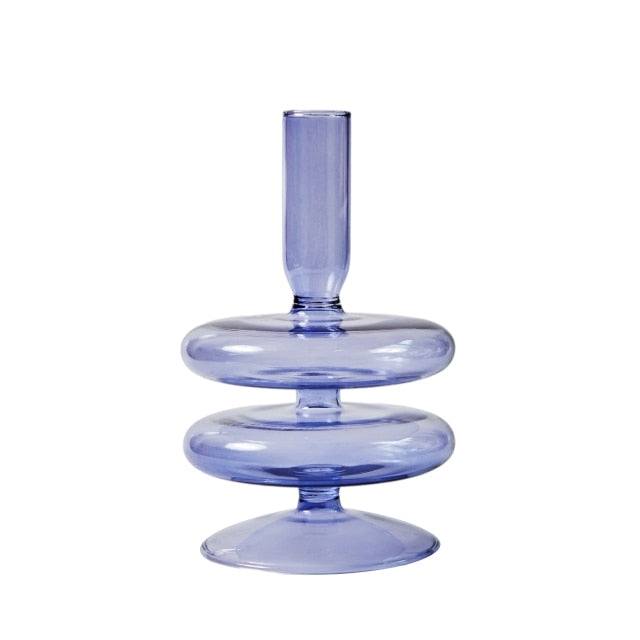 Lilac Glass Candle Holders-Letifly Lights and Decor