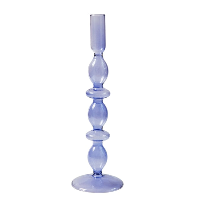 Lilac Glass Candle Holders-Letifly Lights and Decor