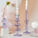 Lilac Glass Candle Holders-Letifly Lights and Decor