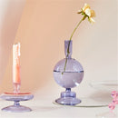 Lilac Glass Candle Holders-Letifly Lights and Decor