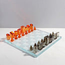 Luxury Glass Chess / Tic Tac Toe Board Set