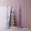 Macaroon Glass Ripple Candle Holders-Letifly Lights and Decor