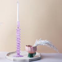Macaroon Glass Ripple Candle Holders-Letifly Lights and Decor