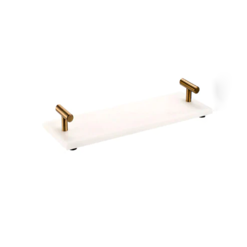 Marble & Brass Bathroom Storage Tray Organizer-Letifly Lights and Decor