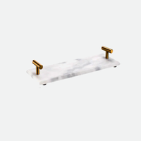 Marble & Brass Bathroom Storage Tray Organizer-Letifly Lights and Decor