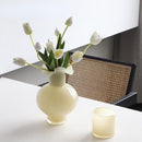 Light Milk Yellow High Sense Glass Vase 