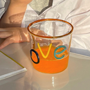 Miss Love Graphic Glass Drinking Cup-Letifly Lights and Decor