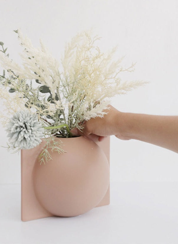 modern ceramic vase artistic shapes nude tones