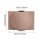 rectangle round ceramic matte  brown tabletop vase
