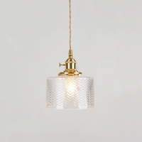 Round Transparent Glass Brass Pendant Lamp