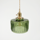 Round Green Pendant Lamp Glass  brass