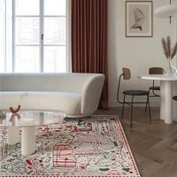 Danish Modern Sketch Abstract Area Rug & Tapestry
