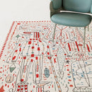 Danish Modern Sketch Abstract Area Rug & Tapestry