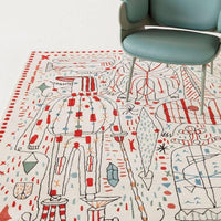 Danish Modern Sketch Abstract Area Rug & Tapestry