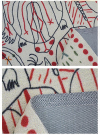 Danish Modern Sketch Abstract Area Rug & Tapestry