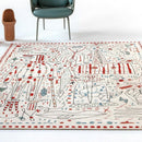 Danish Modern Sketch Abstract Area Rug & Tapestry
