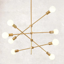 Metal Pendant Light with LED Bulbs for Living Room and Bed Room Gold retro modern sputnik lamp light bulbs