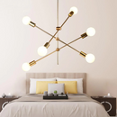 Metal Pendant Light with LED Bulbs for Living Room and Bed Room Gold retro modern sputnik lamp light bulbs