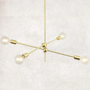 Metal Pendant Light with LED Bulbs for Living Room and Bed Room Gold retro modern sputnik lamp light bulbs