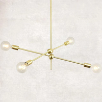 Metal Pendant Light with LED Bulbs for Living Room and Bed Room Gold retro modern sputnik lamp light bulbs