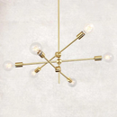 Metal Pendant Light with LED Bulbs for Living Room and Bed Room Gold retro modern sputnik lamp light bulbs
