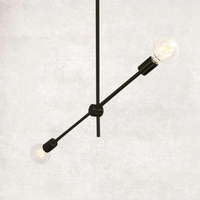 Metal Pendant Light with LED Bulbs for Living Room and Bed Room  retro modern sputnik lamp light bulbs Black