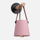 Modern Wood & Metal Wall Sconce with Faux Leather Strap-Letifly Lights and Decor