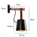 Modern Wood & Metal Wall Sconce with Faux Leather Strap-Letifly Lights and Decor