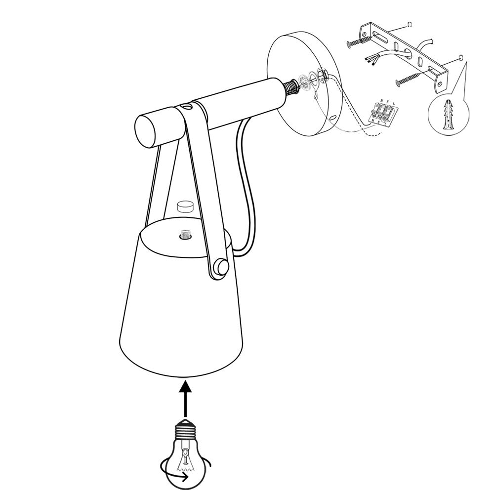 Modern Wood & Metal Wall Sconce with Faux Leather Strap-Letifly Lights and Decor