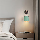 Modern Wood & Metal Wall Sconce with Faux Leather Strap-Letifly Lights and Decor