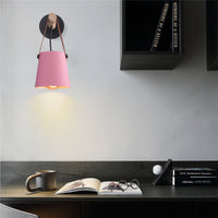 Modern Wood & Metal Wall Sconce with Faux Leather Strap-Letifly Lights and Decor