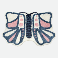 Butterfly Shaped rug tufted bath mat high quality