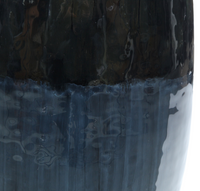 Dark Enamel Vase Short Round Glossy Finish Contemporary design accent