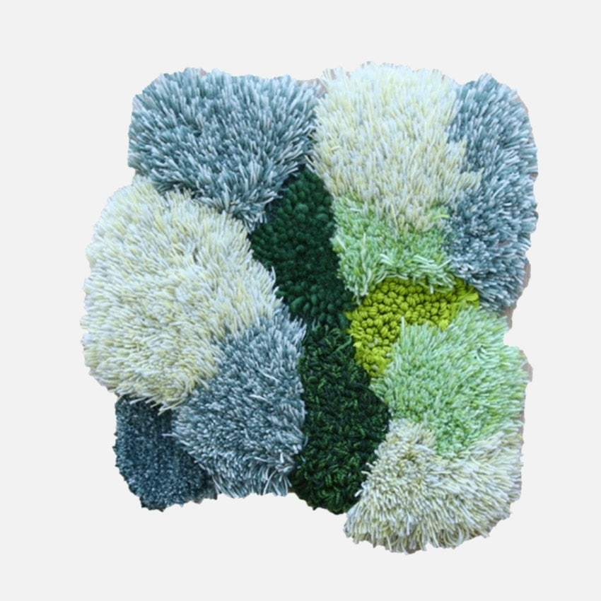 Moss Cloud Mixed Pile Wool Area Rug and Tapestry-Letifly Lights and Decor