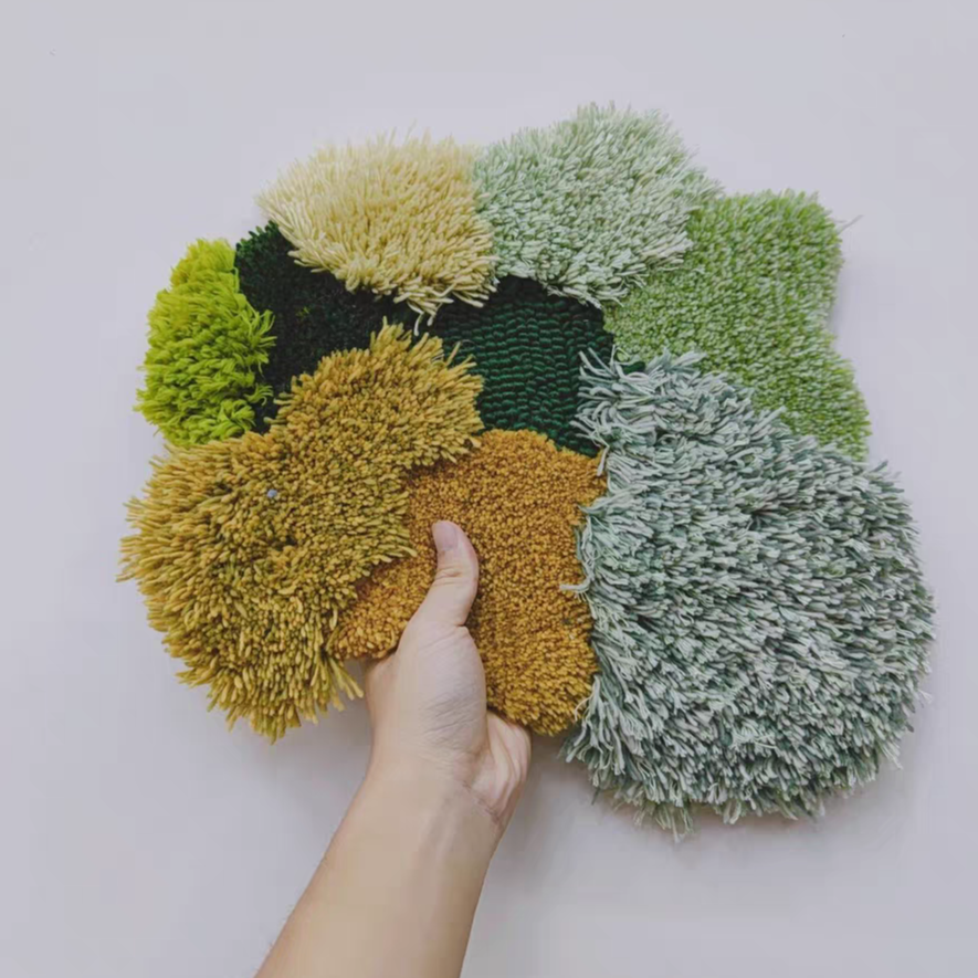 Moss Cloud Mixed Pile Wool Area Rug and Tapestry-Letifly Lights and Decor