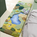 3d Handmade Wool rug Artisanal design hand dyed tufted rug forest design