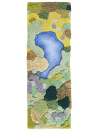 3d Handmade Wool rug Artisanal design hand dyed tufted rug forest design