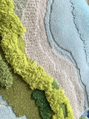 3d Handmade Wool rug Artisanal design hand dyed tufted rug forest design