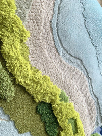 3d Handmade Wool rug Artisanal design hand dyed tufted rug forest design