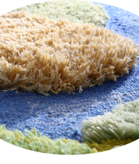 3d Handmade Wool rug Artisanal design hand dyed tufted rug forest design