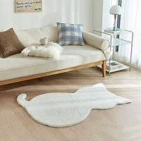 Cat Rug Shape Thicken Bath Carpet Plush Floor For Home Decoration