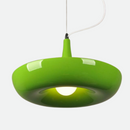 round stainless steel green pendant light