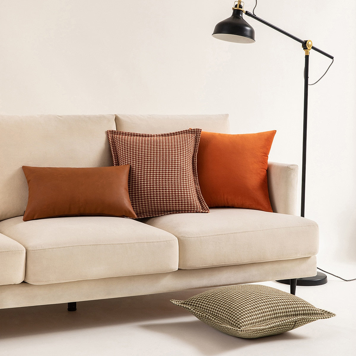 Square Fashion Houndstooth Lumbar Cushion For Sofa Cover Pillow