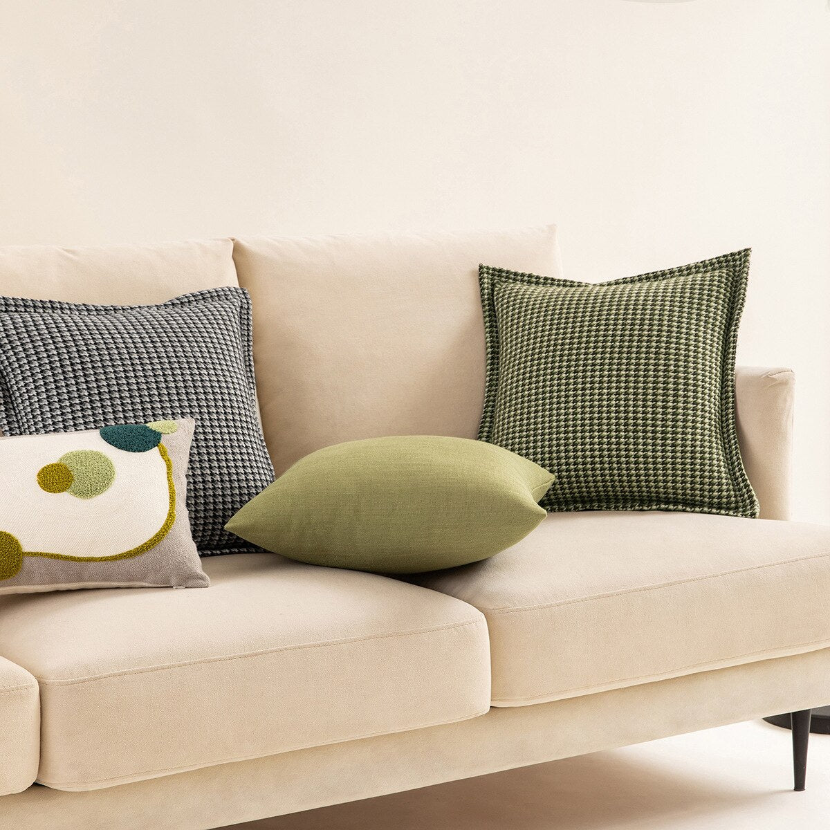 Square Fashion Houndstooth Lumbar Cushion For Sofa Cover Pillow