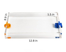 rectangle acrylic orange and green handle serving tray