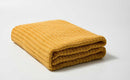Acrylic Single Color Throw Blanket Knitted Design Mustard Yellow