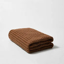 Acrylic Single Color Throw Blanket Knitted Design Coffee