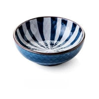 white and blue Nori Porcelain sauce dish