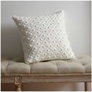 Vintage Cotton Crochet Knit Pillow Cover Ivory White
